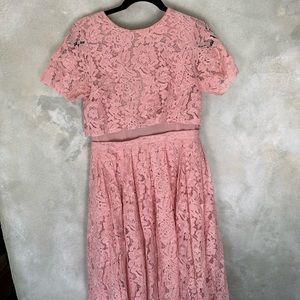 Brass and Roe Pink Lace midi dress